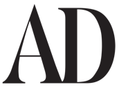 Logo in bianco e nero dell'importante rivista AD