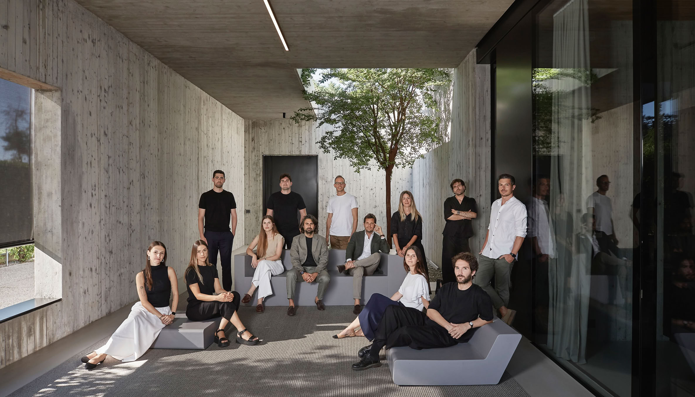 A portrait of our team during a visit to one of the studio's completed projects.
