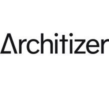Logo in bianco e nero dell'importante portale online di architettura Architizer
