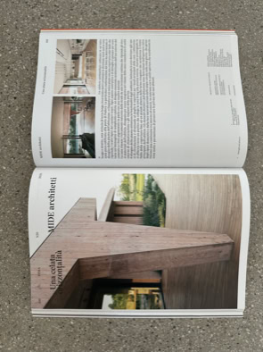 Interno del magazine di architettura Pièra con alcune pagine dedicate allo studio MIDE architetti.