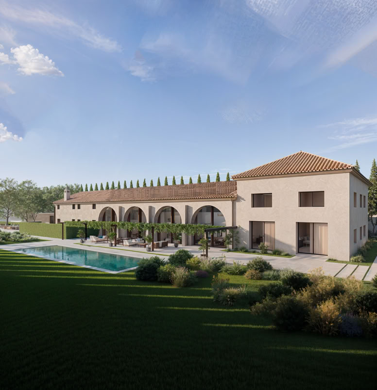 Ristrutturazione di un complesso rurale ottocentesco nella campagna padovana: resort di lusso per cicloturismo con Spa, piscina e servizi dedicati.
