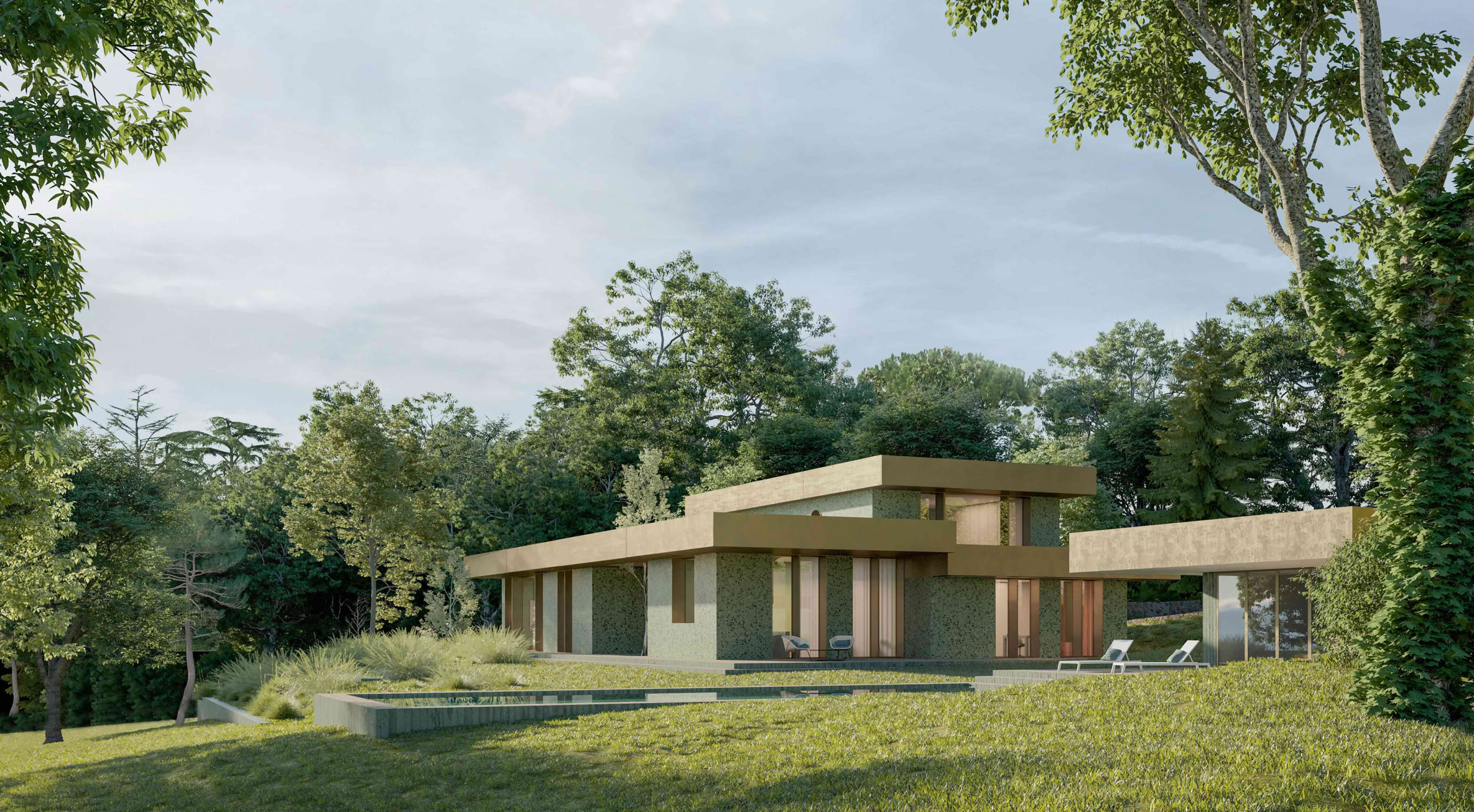 La villa contemporanea sui Colli Berici interpreta il paesaggio veneto attraverso materiali essenziali e geometrie pure.