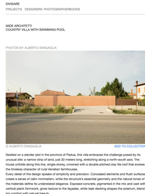 Home page di DIVISARE con il progetto di MIDE architetti: Villa in campagna con piscina.