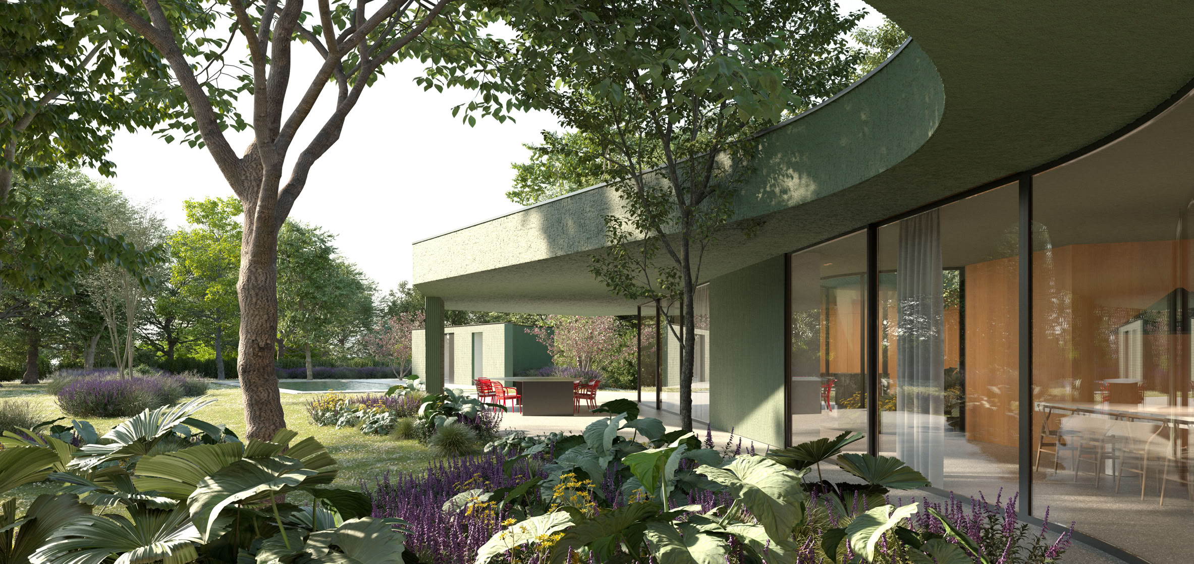 Contemporary single-family villa in Selvazzano, near Padua, blending design, comfort, and sustainability. Floor-to-ceiling windows, infinity pool, and green facades integrate seamlessly with the natural landscape.
